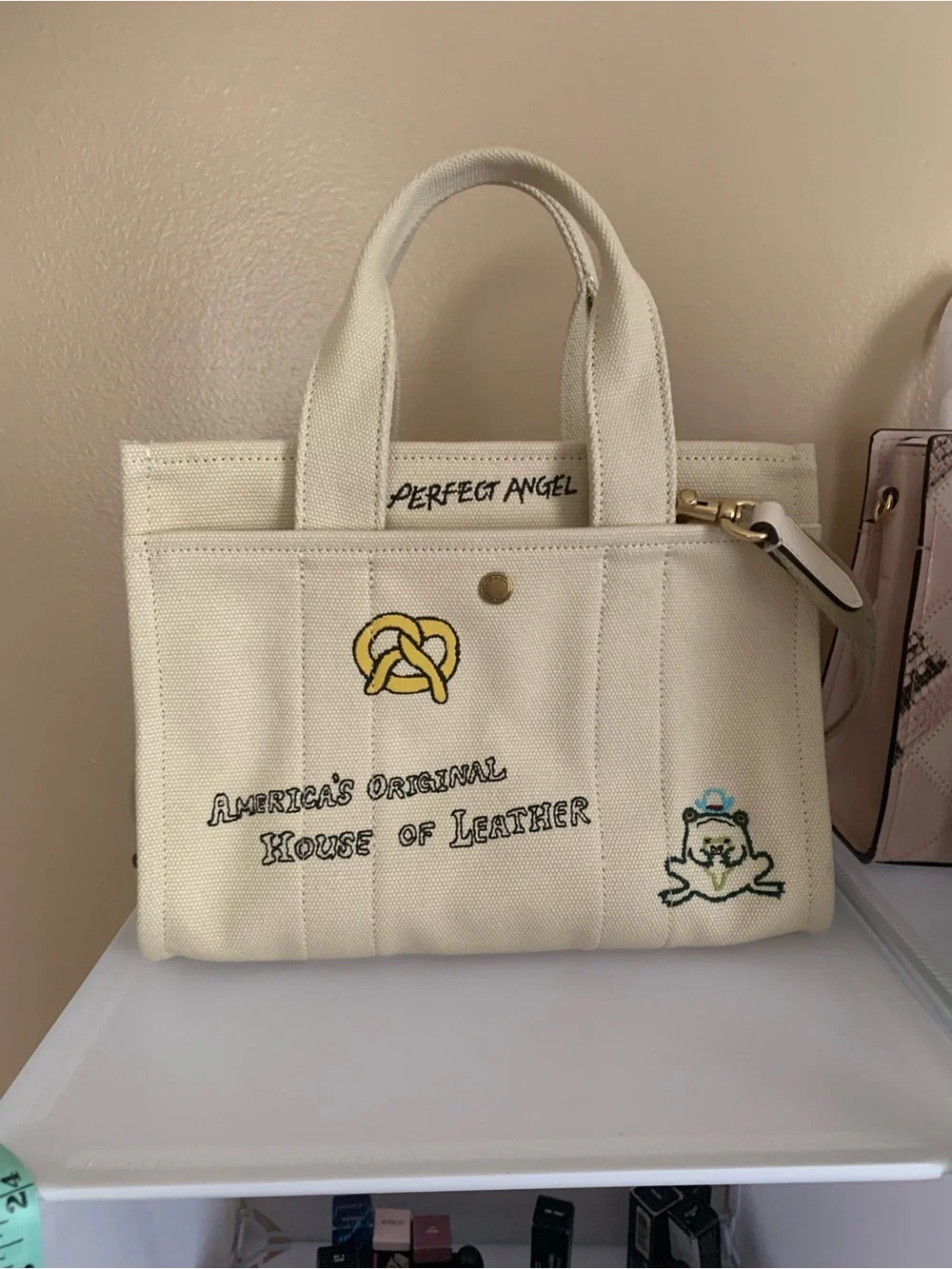 COACH Cargo Tote 26 Sketch Print White CAM73 New - Picture 4 of 6